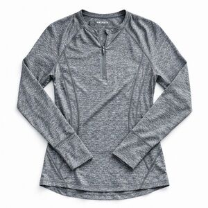 Athleta Pacifica Illume UPF Fitted Top Gray Quarter Zip Size Small